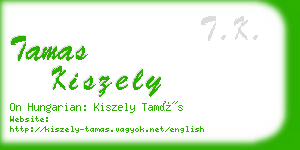 tamas kiszely business card